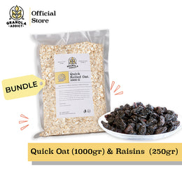 Paket Quick Rolled Oat 1KG + Dried Seedless Raisin 250G