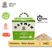 Oatmen Instant Oatmeal Siap Makan (Rasa Soto, Kari & Ayam Bawang)